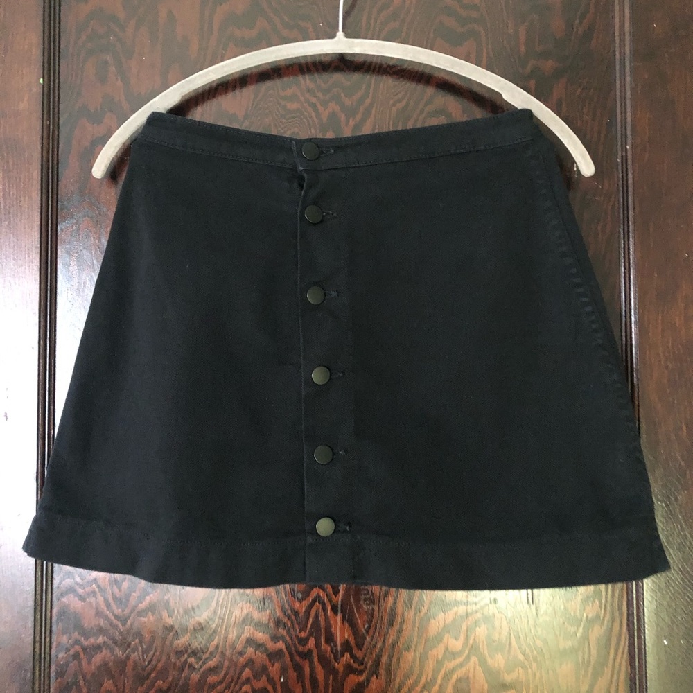 American Apparel Button-Front Jean Skirt